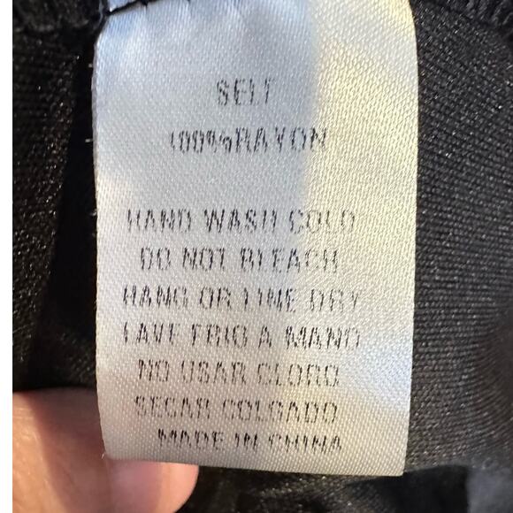 Easel Black Lace Long Sleeve A-Line V-Neck Mini Dress Size Small - Picture 7 of 8